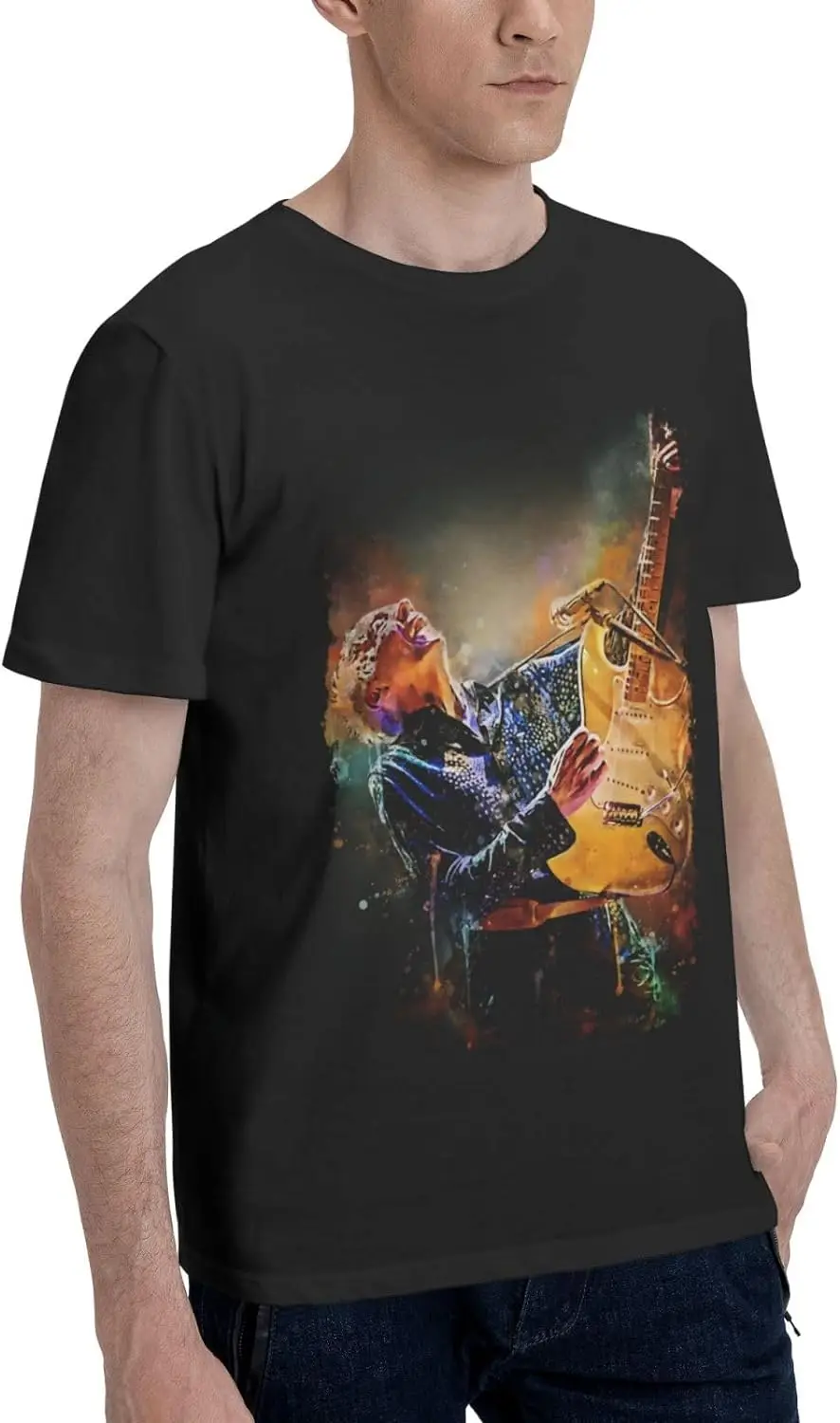 Robin Trower Shirt Mens Short-Sleeve Graphic T-Shirt Tall Big Loose Tee Fashion Gym Workout image 2