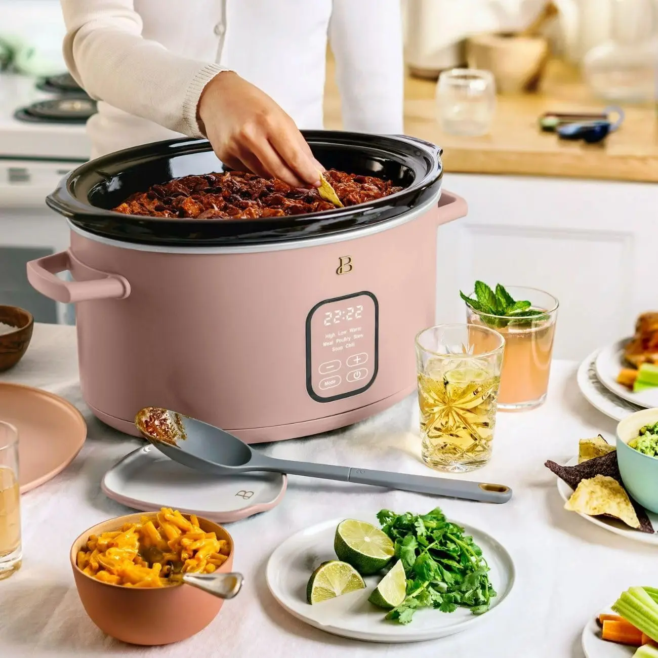 Beautiful 6 Qt Programmable Slow Cooker – Effortless Meals, Stunning Design (Rose)