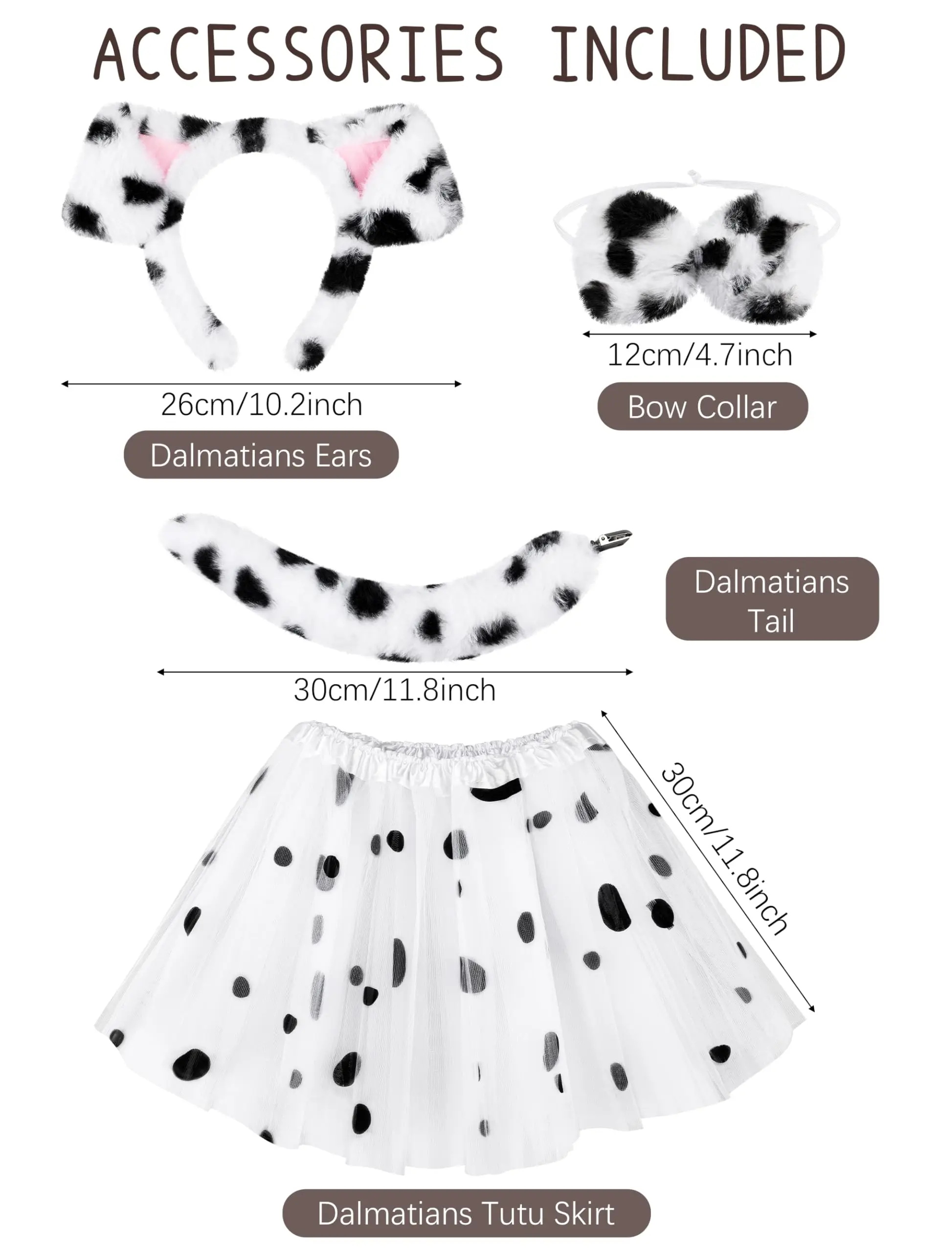 100-dagen School Dalmatische kostuum voor kinderen, meisjes Katoenen kostuum Dalmatische kostuumset T-shirt Tutu Tutu legging