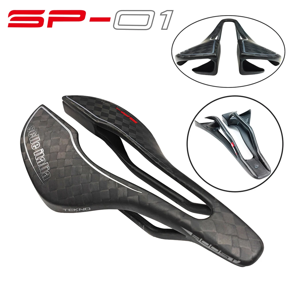 

SP-01 BOOST Tekno Carbon Saddle Super Light 120g Road Bike Saddles 245x130/140mm 8K/Black Matte Carbon Finish Bicycle Seat