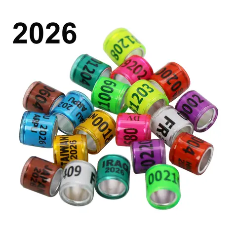 200 Pcs 2026 Aluminum Plastic Pigeon Foot Ring With Number Letter Bird Leg Sign Rings Fly Race Identification Pigeons Carry