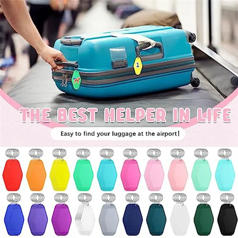 

Power Tool Sets 100 Pcs Blank Hotel Motel Keychain Bulk 20 Colors Plastic Sublimation Blank Keychains Vintage Rhombus Motel Key