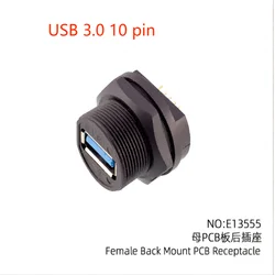 1pc Circular Type Plastic USB 2.0/3.0&CAT6&Type C&HDMI-Compatible Socket Female Jacks Panel Mounting Electronic Connectors