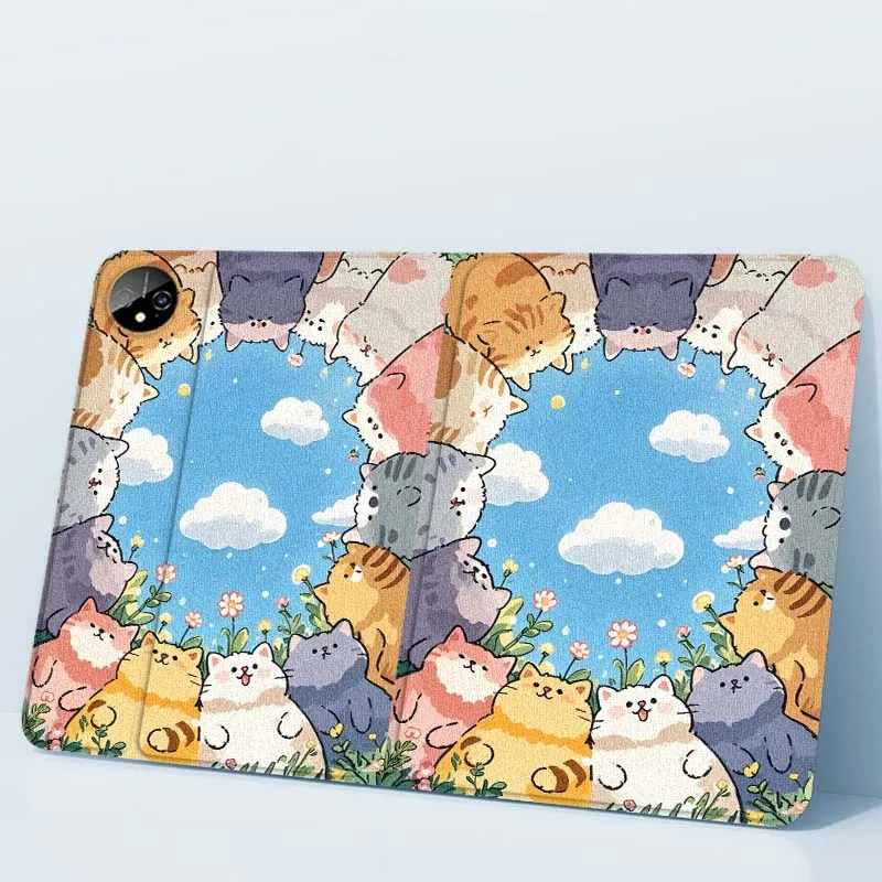 

Cartoon Cute Cat Art For Huawei MediaPad 3 12 Air SE M6 M5 Lite Pro 10.4 10.8 11 11.5 12.6 13.2 Inch 5G Tablet Case