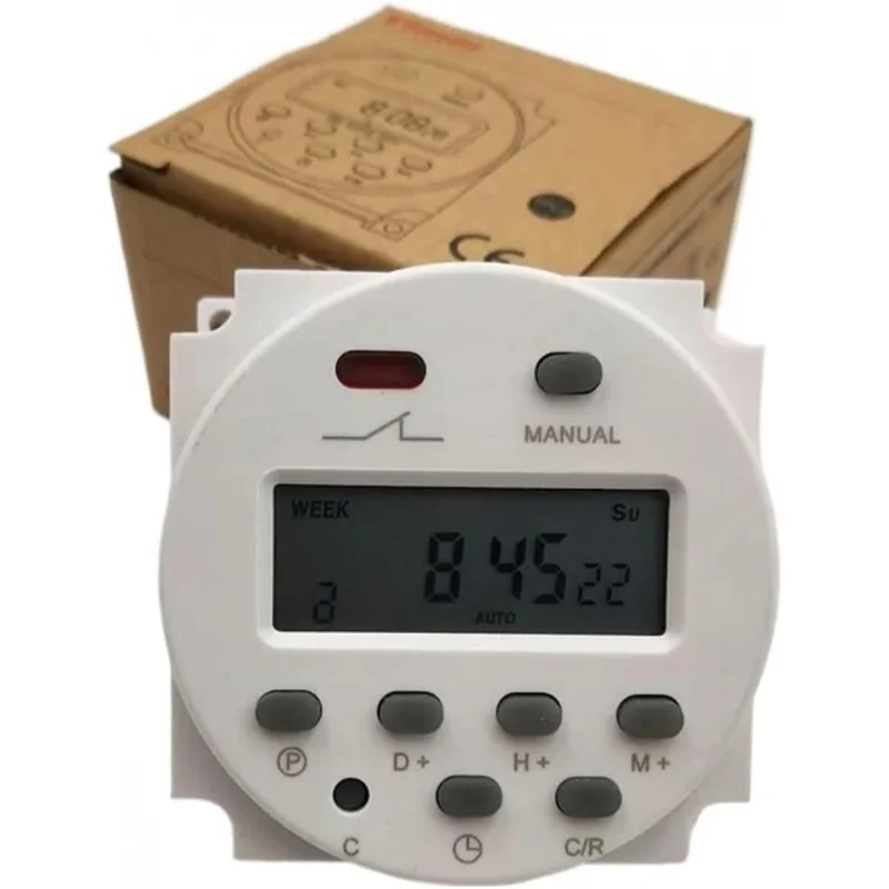 

CN101A 12 В/24 В/110 В/220 В одинарный и двойной обратный отсчет микроцикл управления переключатель таймер контроллер секунды управление 16A (110 В)