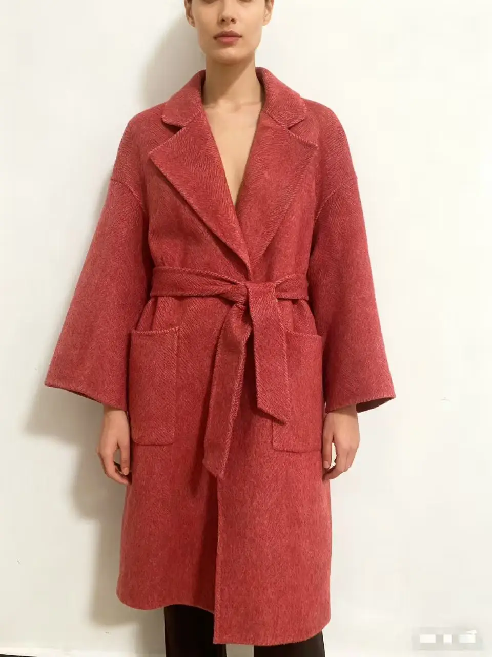 

Women's Wool Herringbone Tweed Coat for Winter New Arrival 2025 Elegant&Versatile Long Overcoat Wool Coats