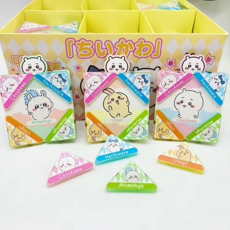 NEW cartoon Momonga Chiikawa Triangle clamp Anti roll cute Hachiware Usagi PP clip Acrylic folder student stationery Girl's Gift