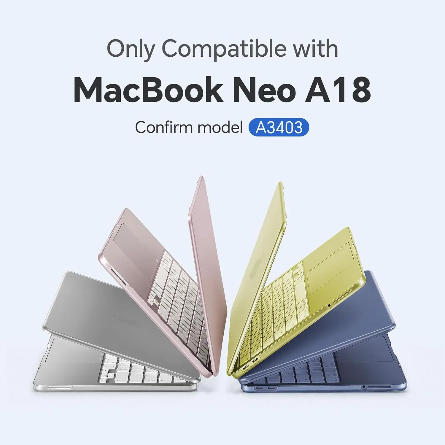 Compatible With MacBook Neo Case 13 inch 2026 A3404 A18 Pro Chip Quick Snap-On Installation, Ultra-thin Protective Hard Case