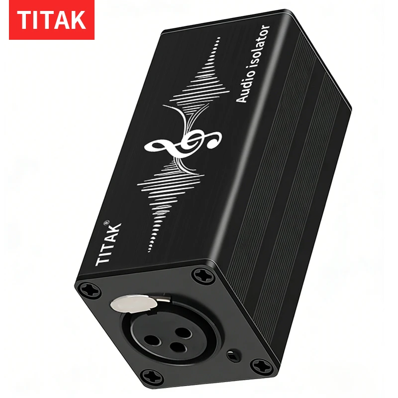 1Pcs Portable TITAK Audio Isolator Ground Loop Noise Eliminator for Studio Recording Live Stage Conference Audio System