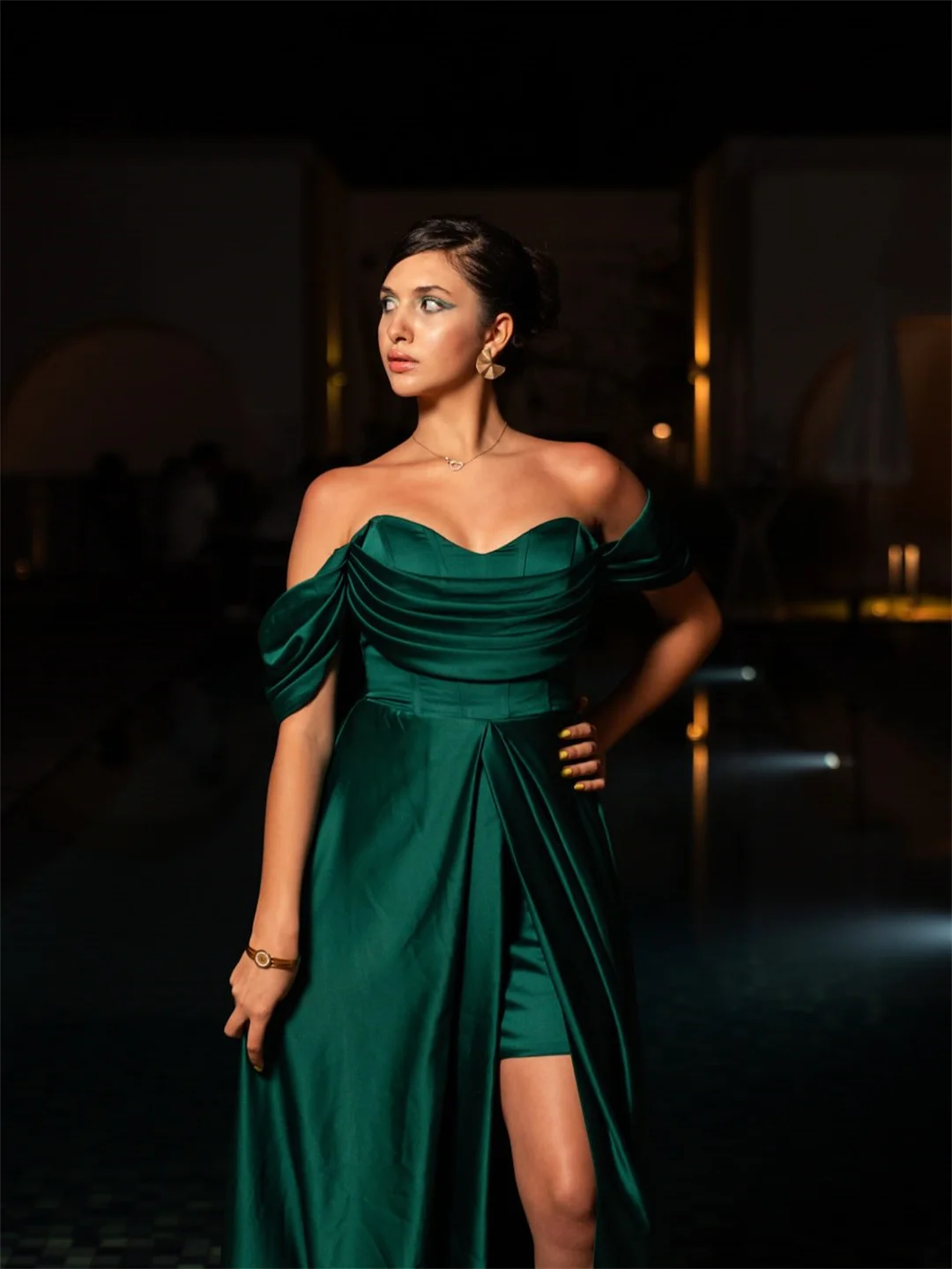 오프숄더 이브닝 드레스 여성 우아한 럭셔리 프롬 드레스 2025 맞춤 제작 A라인 민소매 웨딩 이브닝 드레스 파티