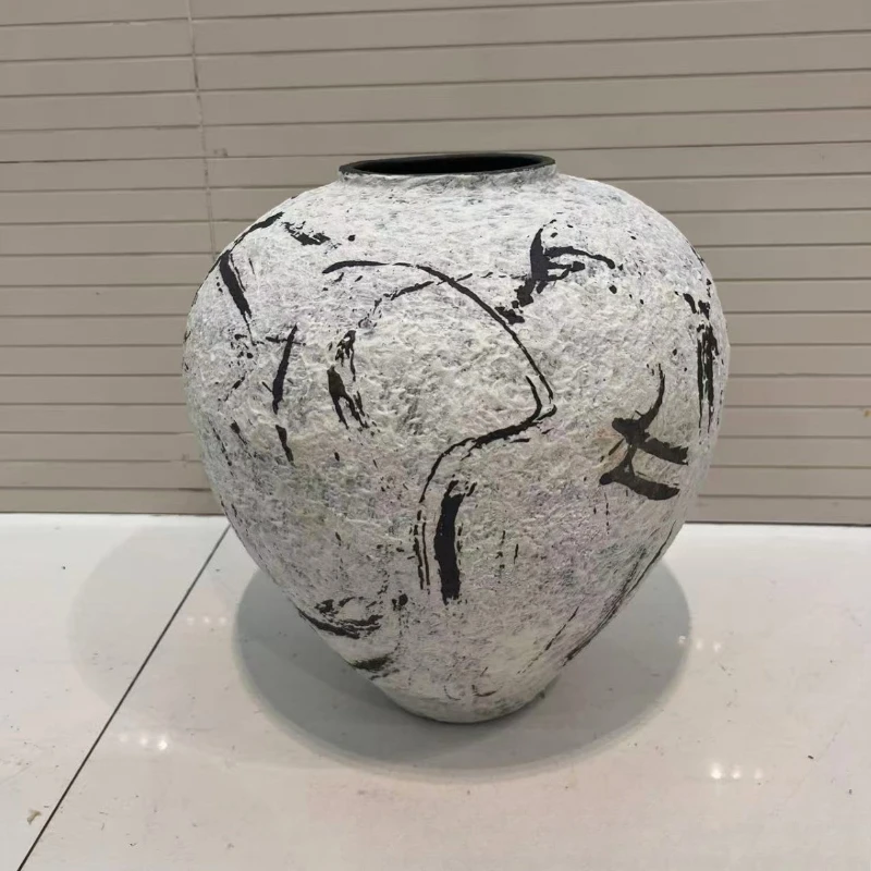 

Advanced hand-painted zen flower arrangement hydroponic vase ink flower ornament living room flower arrangement ceramic pot