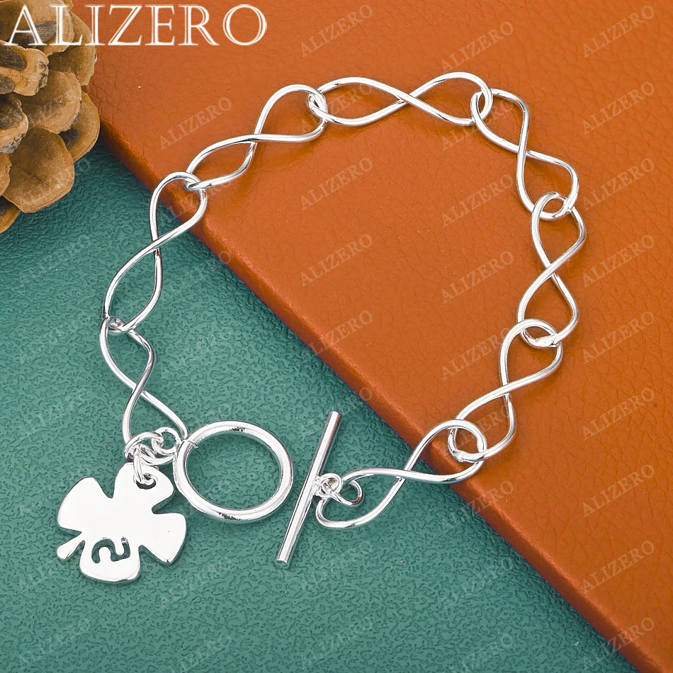925 Sterling Silver Four-leaf Clover Bracelets For Women Men Creativity Gifts Street All-match Party And Daily Wear