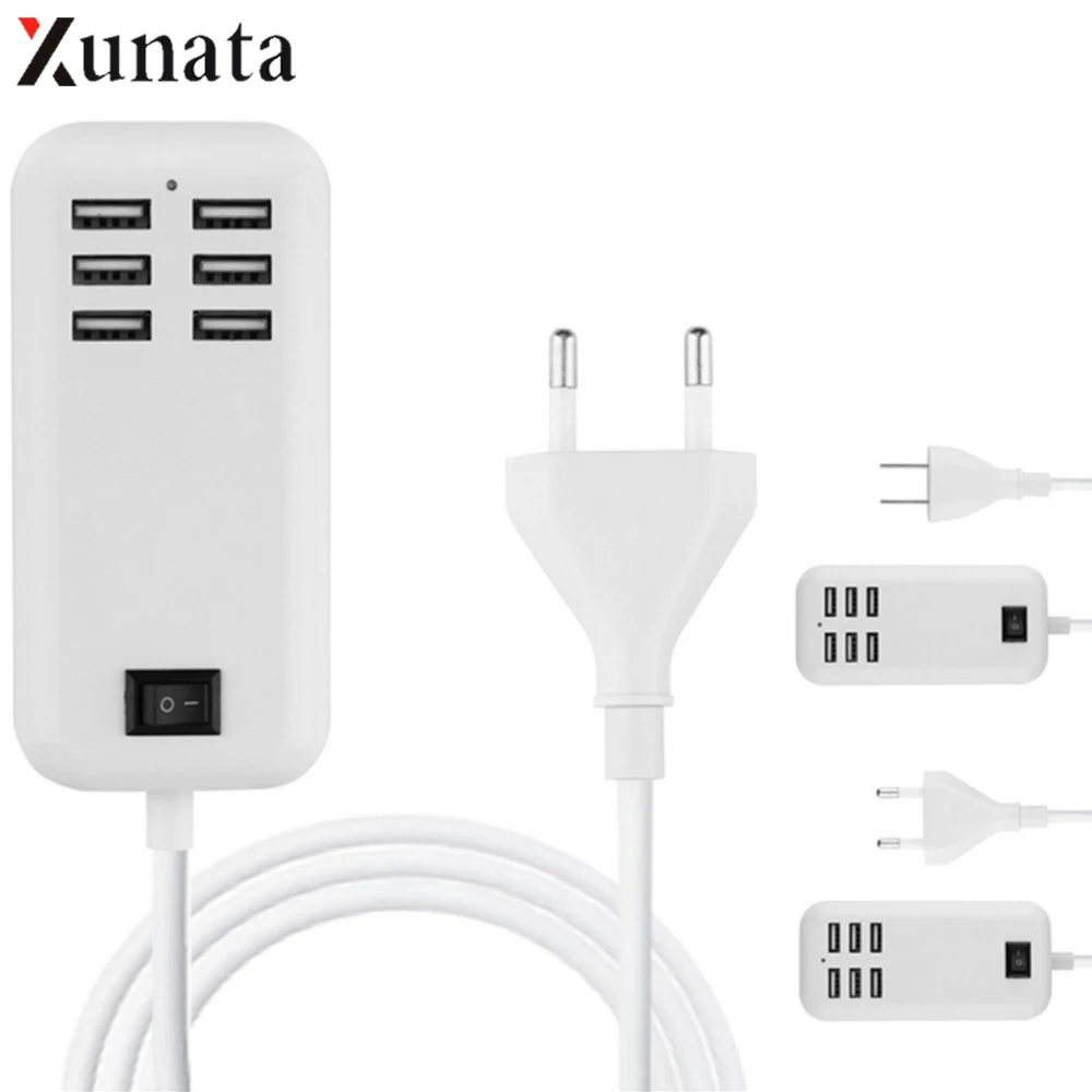 15W/20W/30W 4/6 Port USB Hub Multi Splitter with Power Adapter EU/US/UK Plug USB High Speed Hab USB Charging Socket