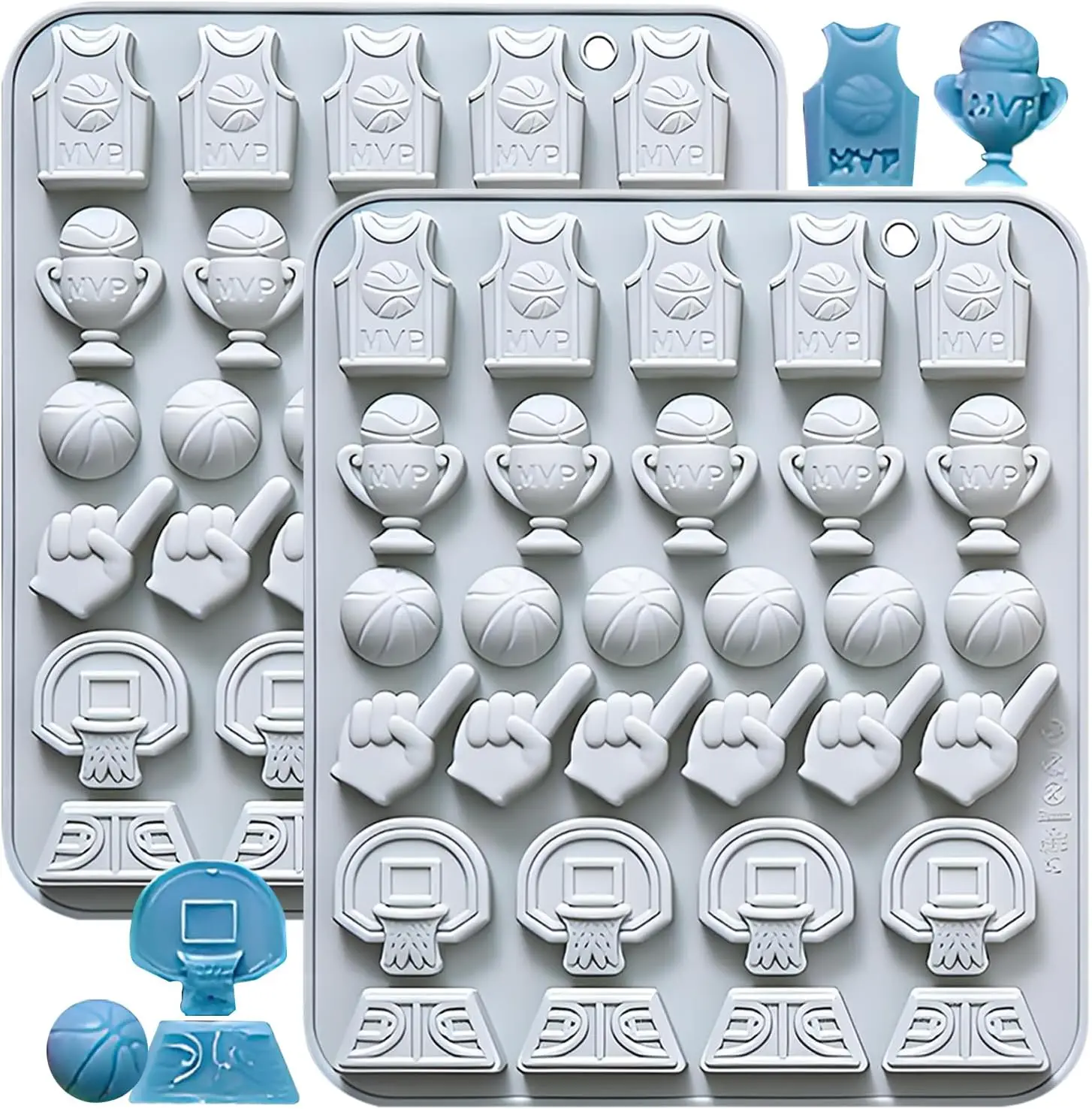 

Basketball Chocolate Molds, 30 Cavity Sport Theme Silicone Molds for Cake DIY Decoration, Candy, Ice Cube, Jelly, Wax