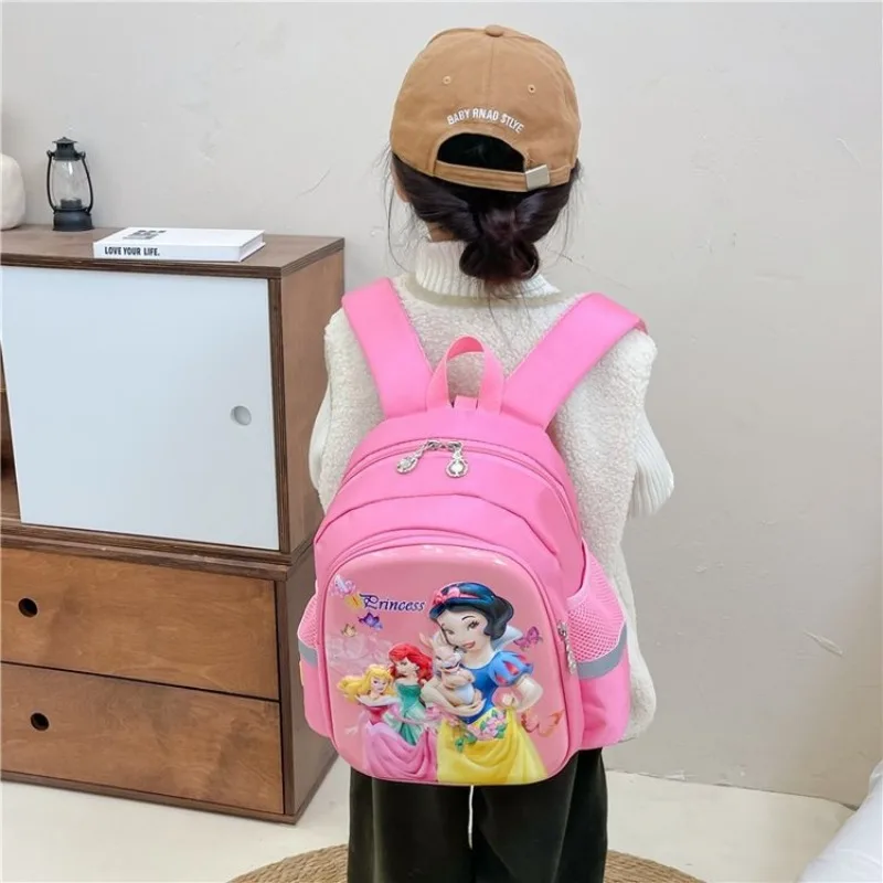 Disney 2024 New Cartoon Snow White Anti Lost Rope Kindergarten Backpack for Children in Small and Medium-sized Classes