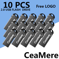 Ceamere C12 Mini Portable USB Flash Drive 256MB 2GB 4GB 8GB 16GB Pendrives 32GB 64GB 128GB Metal Pen Drive Custom Logo Pendrive