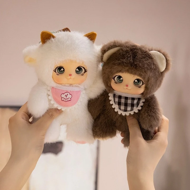 Coelho bonito rosto de vinil brinquedo de pelúcia kawaii fofo urso de pelúcia boneca de ovelha adorável plushie sapo pvc chaveiro pendurar saco presente para meninas