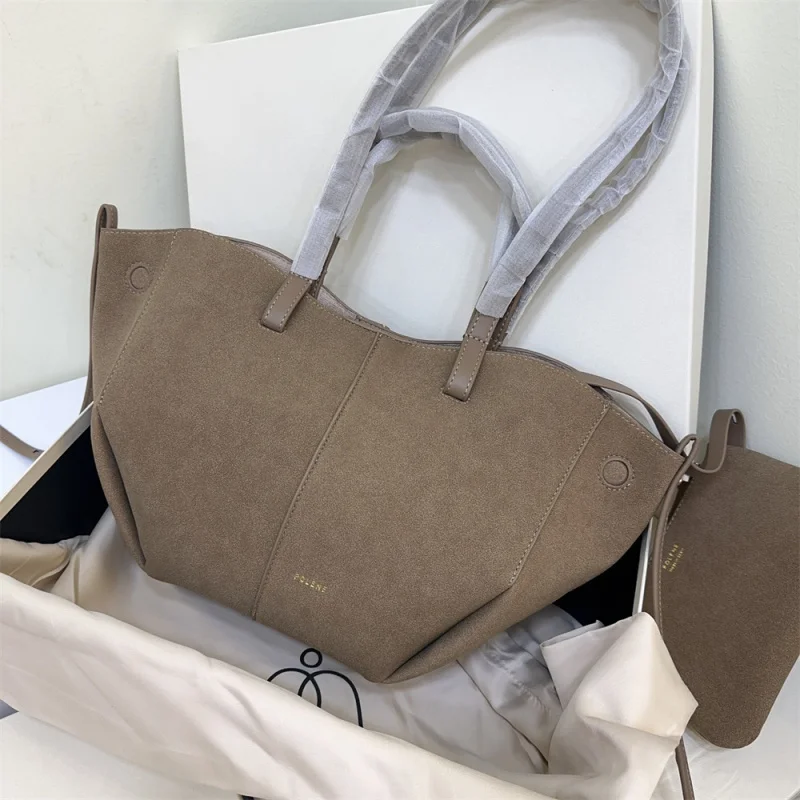 

France niche design new trend frosted tote bag Hand Wing Bag Large capacity bag for women shoulder bag