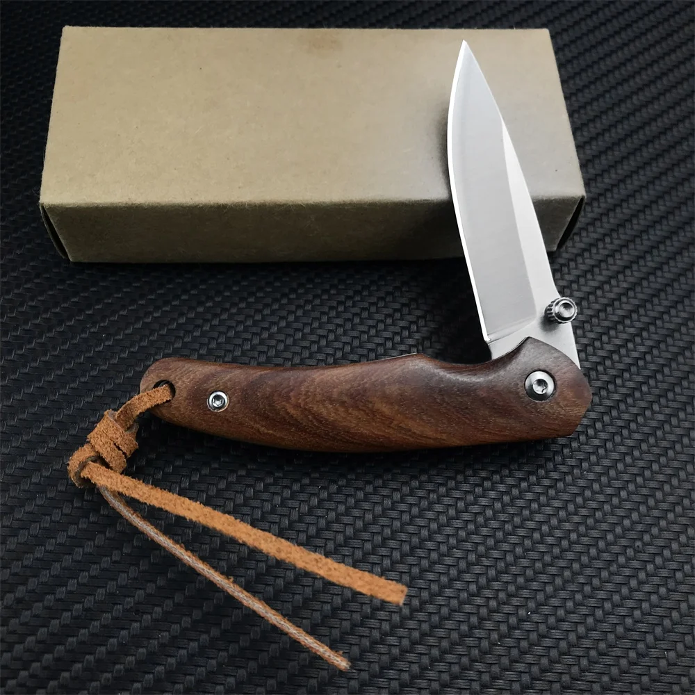 TOP Selling BN D2 Folding Pocket 7Cr13Mov Blade Red Sandalwood Handle Outdoor EDC High Quality Camping Hiking Hunting Tool