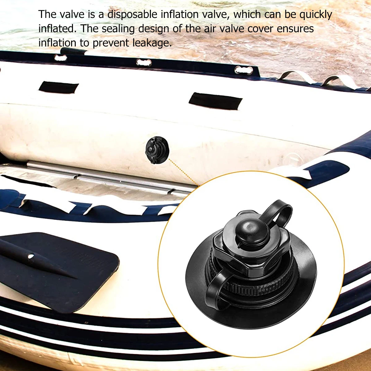 

4Pcs Boston Valve PVC Air Anti-Leak Inflation Pump Hose Adapter for Kayak Boat Airbed Canoe Pool Raft Rubber Dinghy Black