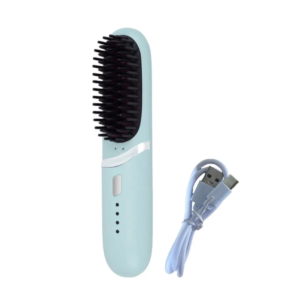 

Negative Ion Heating Straightening Comb Long Lasting Lightweight Charging Straight Hair Comb 3 Level Temperatures Fast Heat
