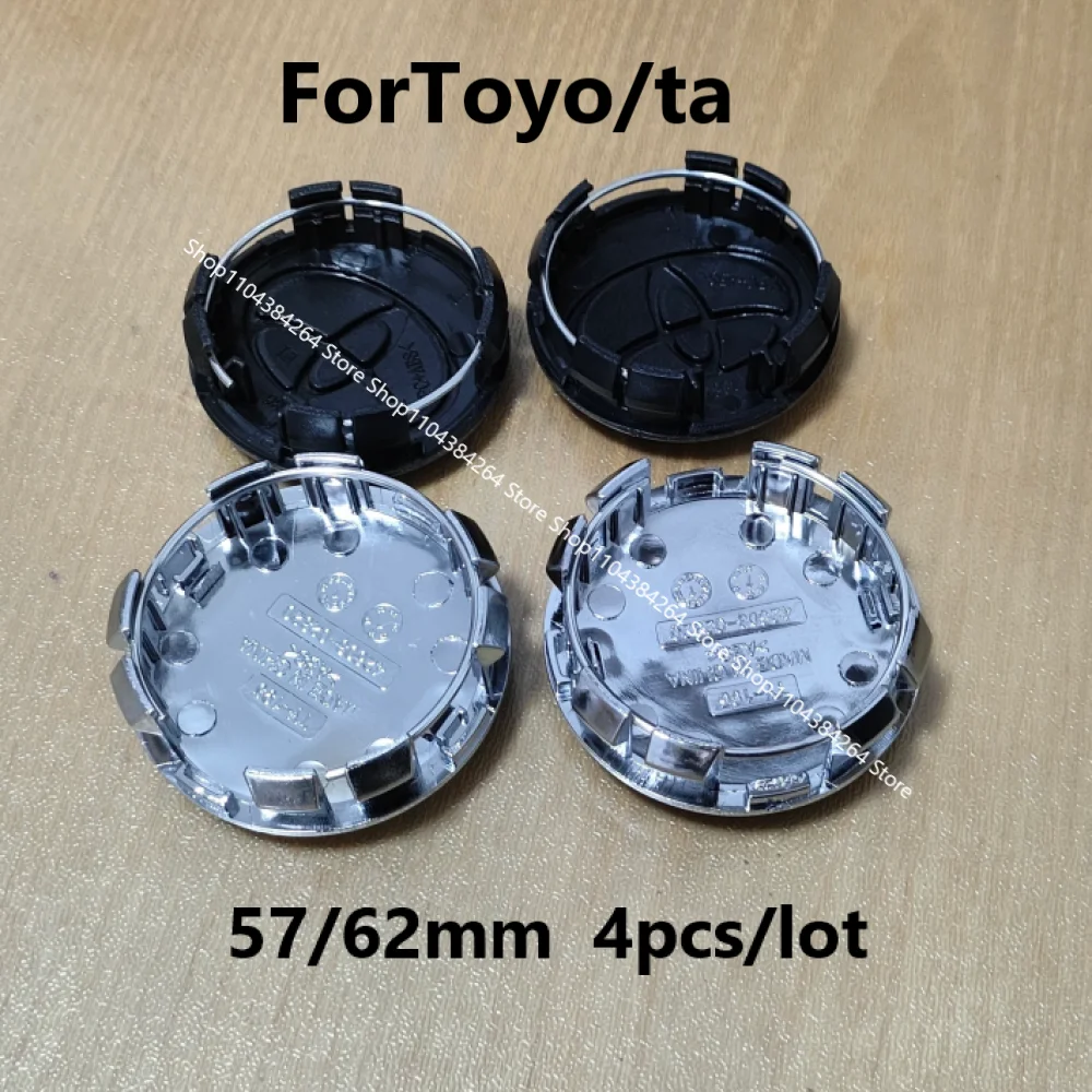 

4pcs 57mm 62mm Car Wheel Center Hub Caps For Toyo-ta Corolla Avensis Yaris Rav4 Auris CHR hubcaps Accessories