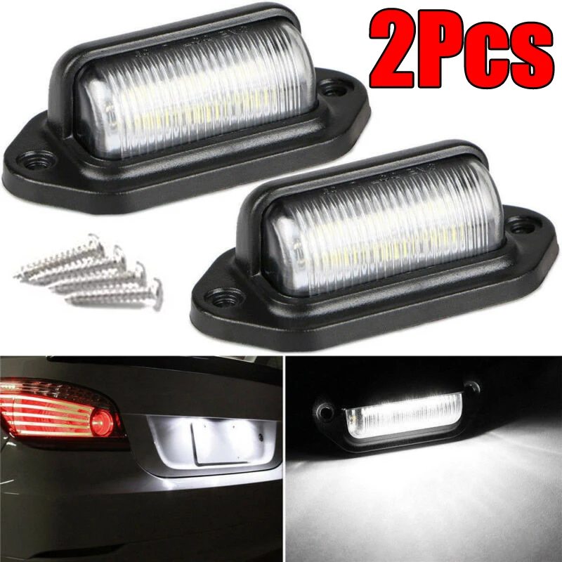 

1/2Pcs 6 LED Car License Number Plate Light White Bulbs Car License Plate Lights for Car Truck Trailer Van Tag Step Lamp s