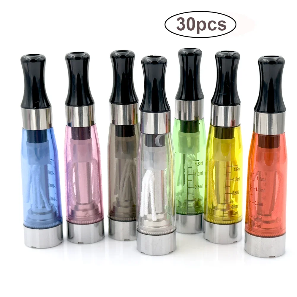 30PCS CE4 Clearomizer Atomizer 1.6 ML Long Wick Vaporizer Tank for 510 Ugo T EGO T Evod Vape Pen Battery 8 Colors