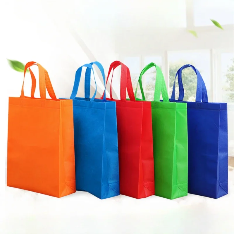 50 szt. Nietkany materiałowa torebka Blank z kolorowymi mocnymi przenośnymi, poprzecznymi, pionowymi, odzieżowymi torbami na zakupy pakowanie prezentów torba