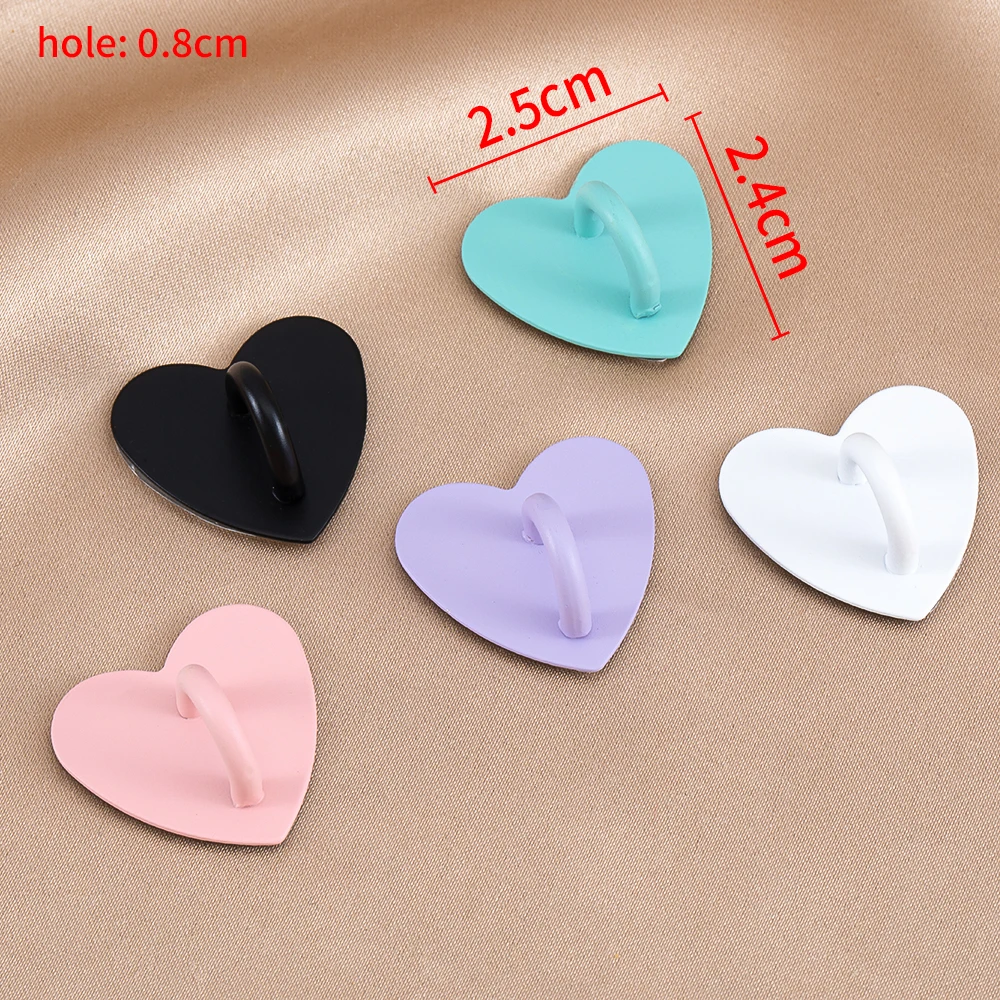 5PCS  Alloy Korean Version Tassel Metal Hook Circular DIY Accessory Heart Shaped Buckle Phone Case Pendant Material