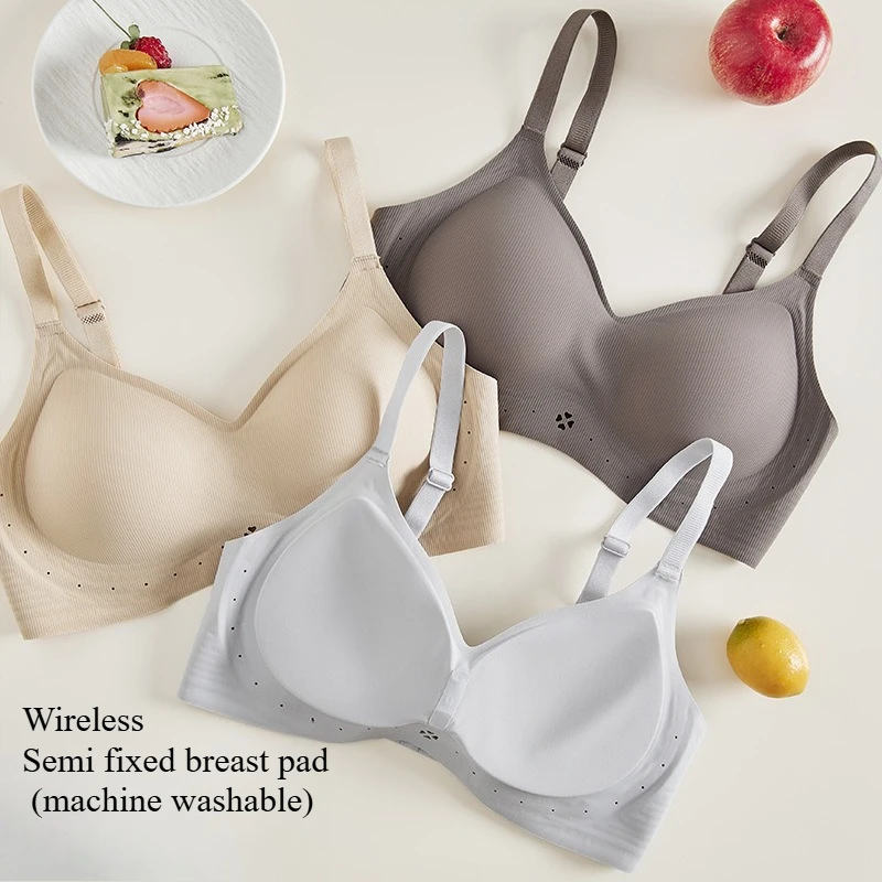 

New Seamless Bra for Women Comfortable Jelly Bra Wireless Push-up Breast Collection Bras Sport Everyday Underwear