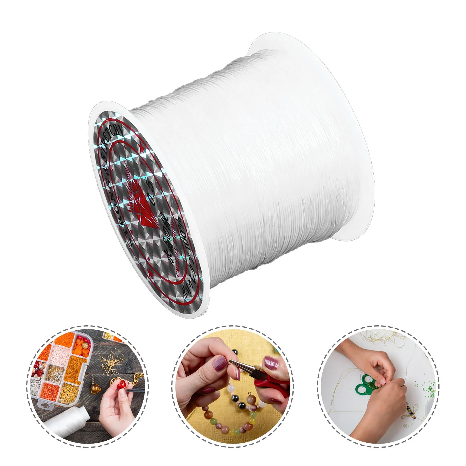 

Transparent Crystal String 12 Rolls Clear Cord DIY Jewelry Beading Projects Portable Macrame Materials TPU Safe Durable High