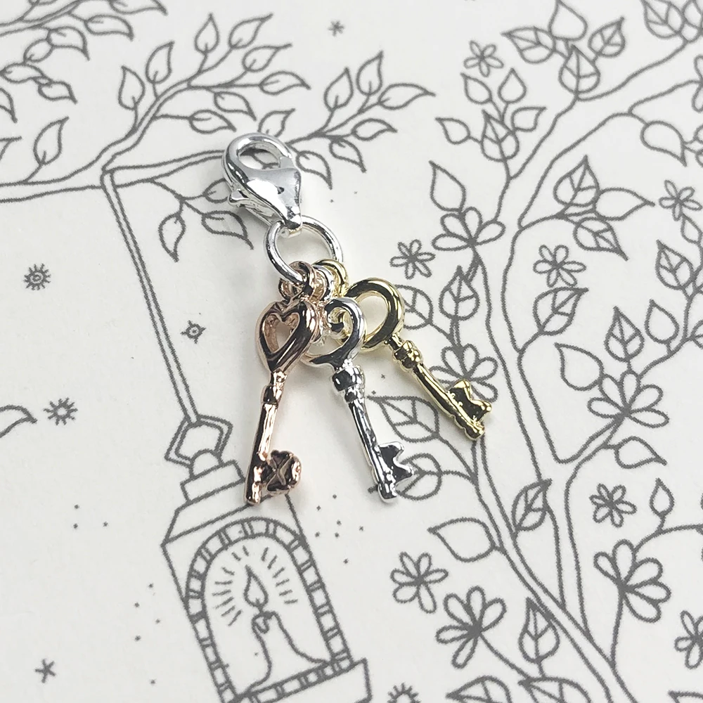 Fashion Hot Keys Pendant Dangle Charm For Women Brand New 925 Sterling Silver Romantic Jewelry Gift