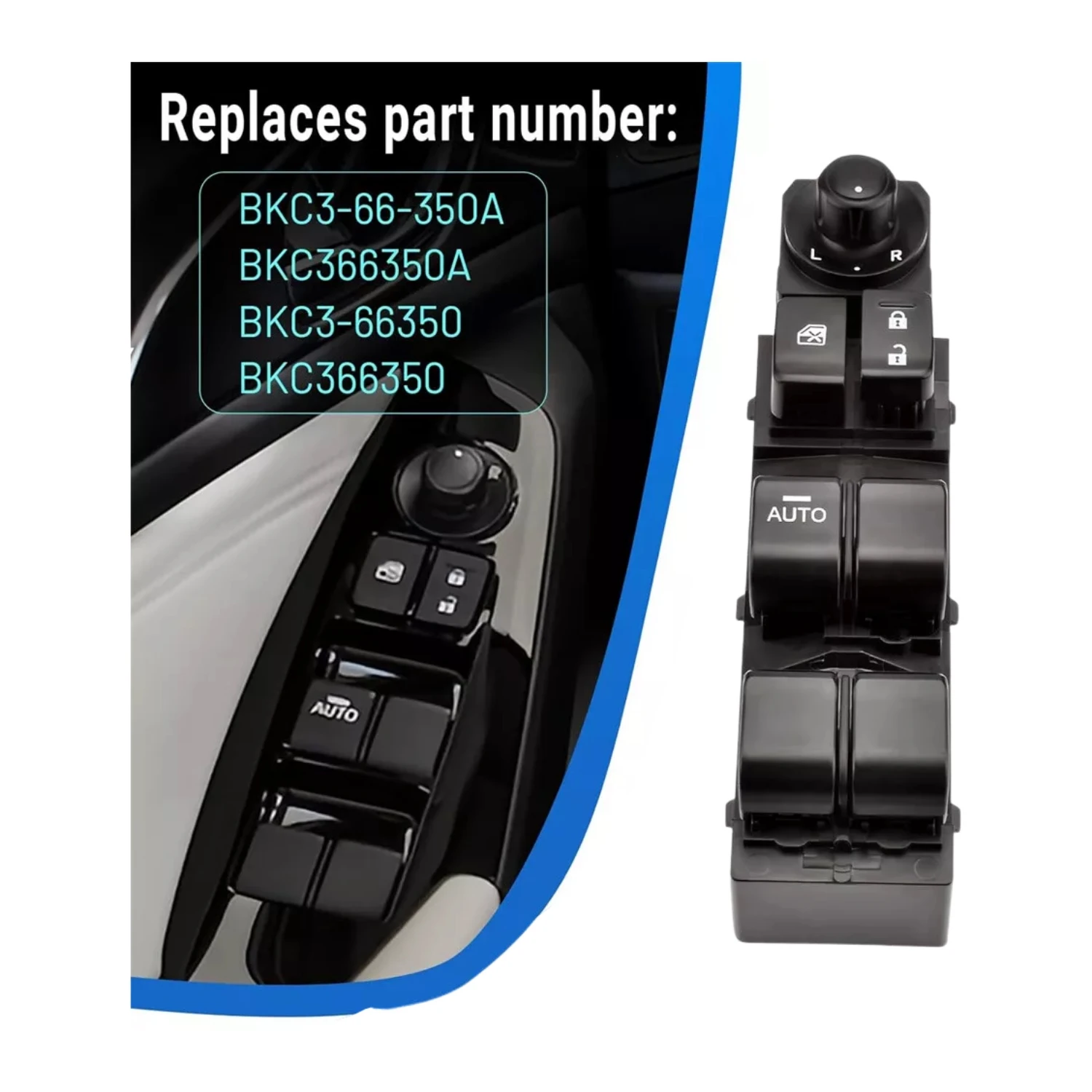 

PANGOLIN Power Window Control Switch For Mazda CX-5 2013-2014 Models BKC3-66-350A BKC3-66350 Black Left Hand Side Replacement