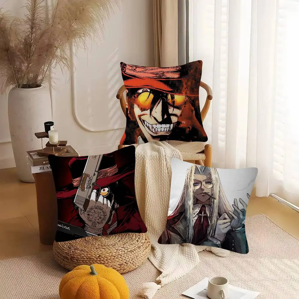 Anime Hellsing Cute Cartoon L Game Cushion Cover Pillowcase Upholstery Sofa Throw Pillow Home Decor Pillowcas