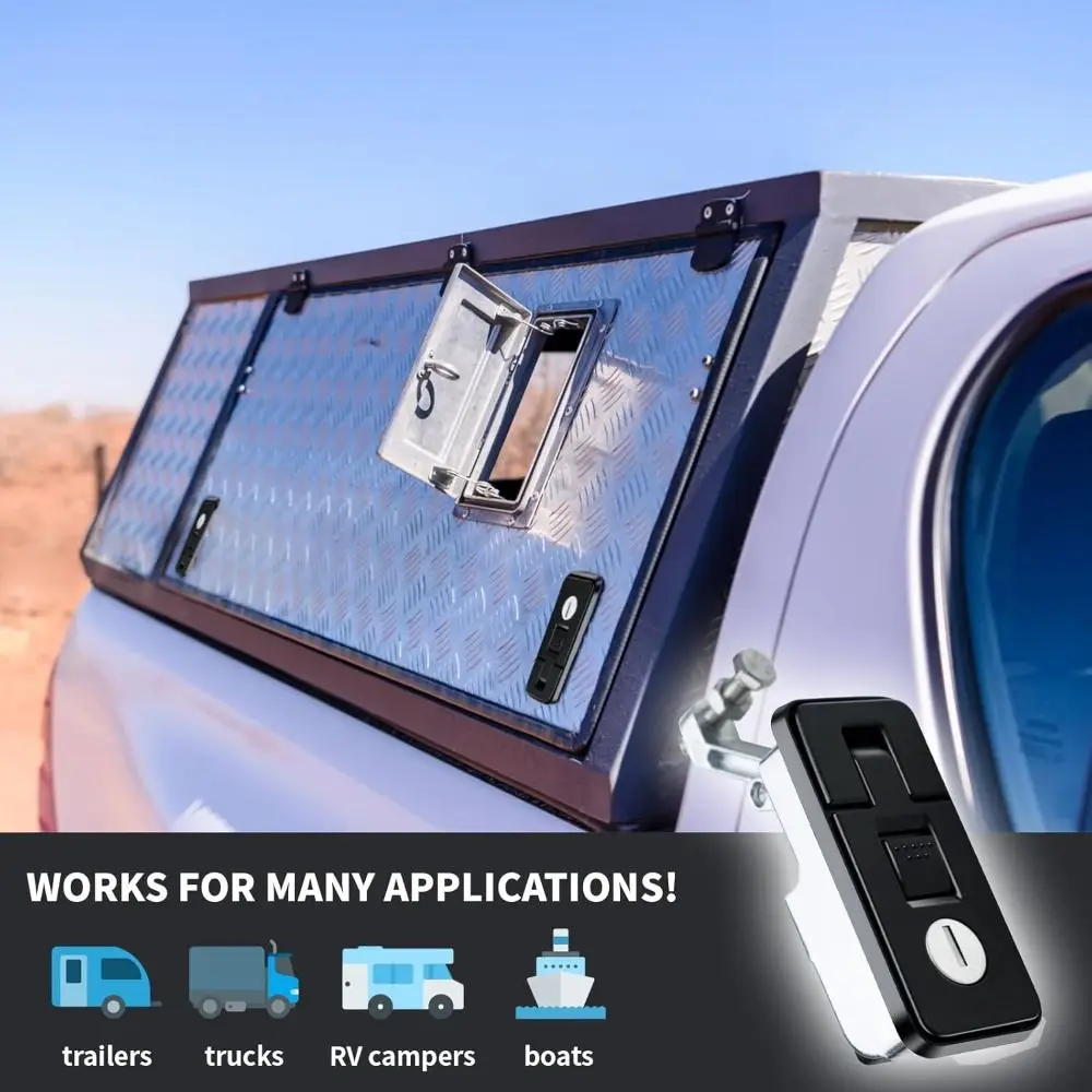 Zinc Alloy RV Hatch Locks Rustproof Push Button Access Compression Latch Lock Adjustable Lever Push Button Latches Camper