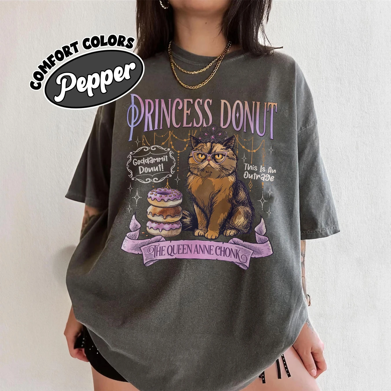 Princess Donut Comfort Colors Shirt Dungeon Crawler Carl Tee SciFi Fantasy Top Bookish Apparel for Readers Funny Book Lover