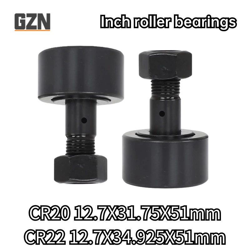 

1pcs CR20R 1/2 X 1-1/4 12.7X31.75X51 mm CR 22 R 12.7X34.925X51 mm Inch Bolt Roller Bearings Spherical CAM Follower Black