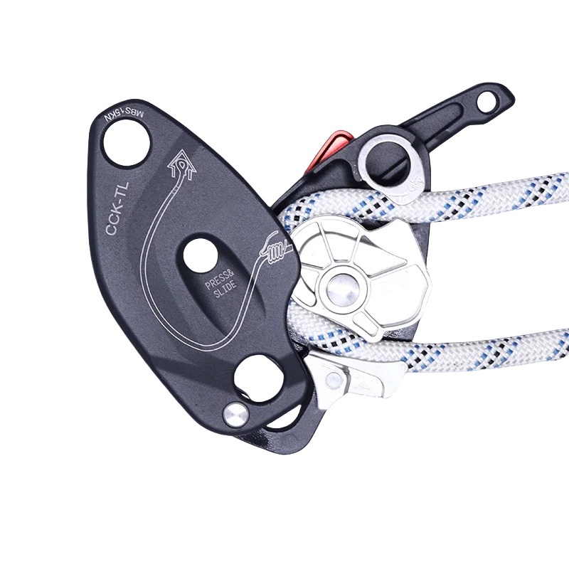 

CCK-TL 250KG Safety Climbing Descendants Anti-panic Self-braking Descender Climbing Safety Hand Rope Stop Descender