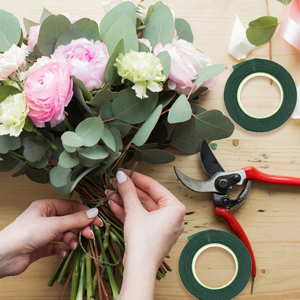 

5 Rolls Green Tape Floral Arrangement Stem Wrapping Bouquet Tapes Strong Adhesion Durable Materials Packaging Supplies