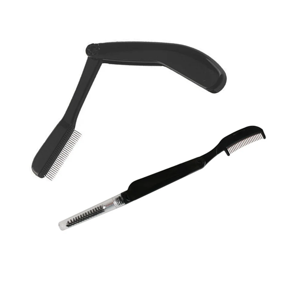 ชุดหวีจัดแต่งทรงคิ้ว 2 ชิ้น สแตนเลส ปลายแหลม พับได้ พกพาสะดวก อุปกรณ์แต่งทรงคิ้วสำหรับผู้หญิงและเด็กผู้หญิง แปรงแต่งคิ้ว แปรงแต่งหน้า