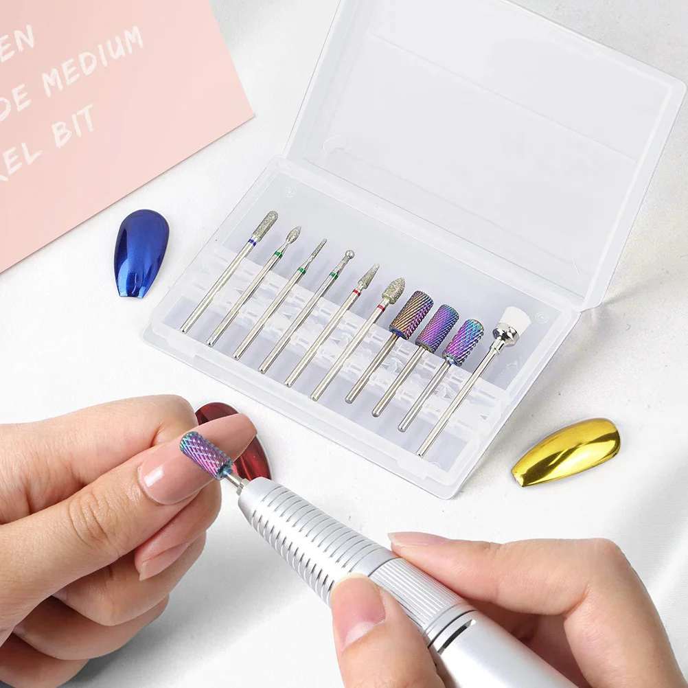 Jeu de forets à ongles, têtes de meulage pour ongles en Gel, haute résistance à l'usure, accessoires de manucure, outils d'art des ongles, 10 pièces