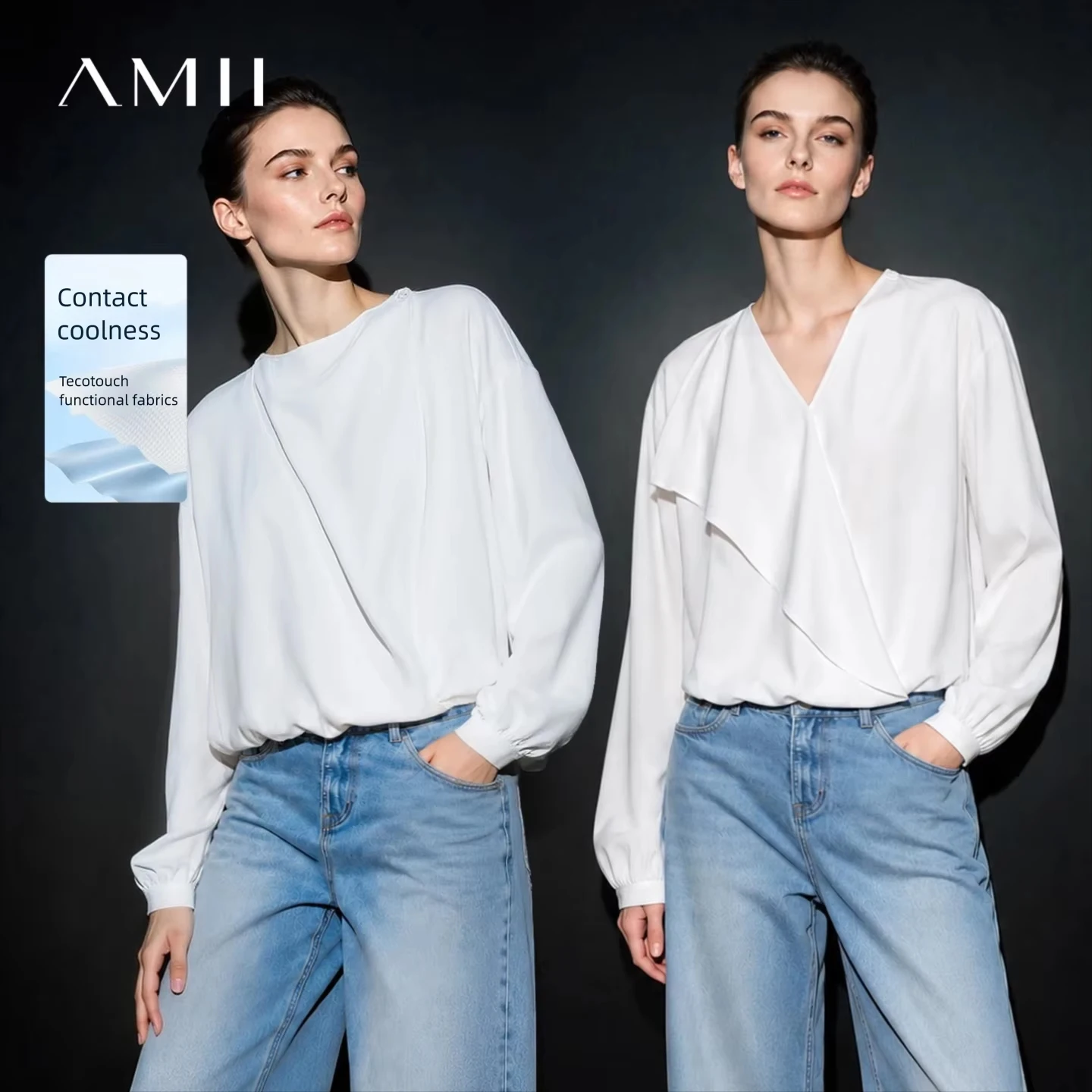 Wrap Blouse Chiffon - Amii 2026 Autumn Women Blouse Reversible
