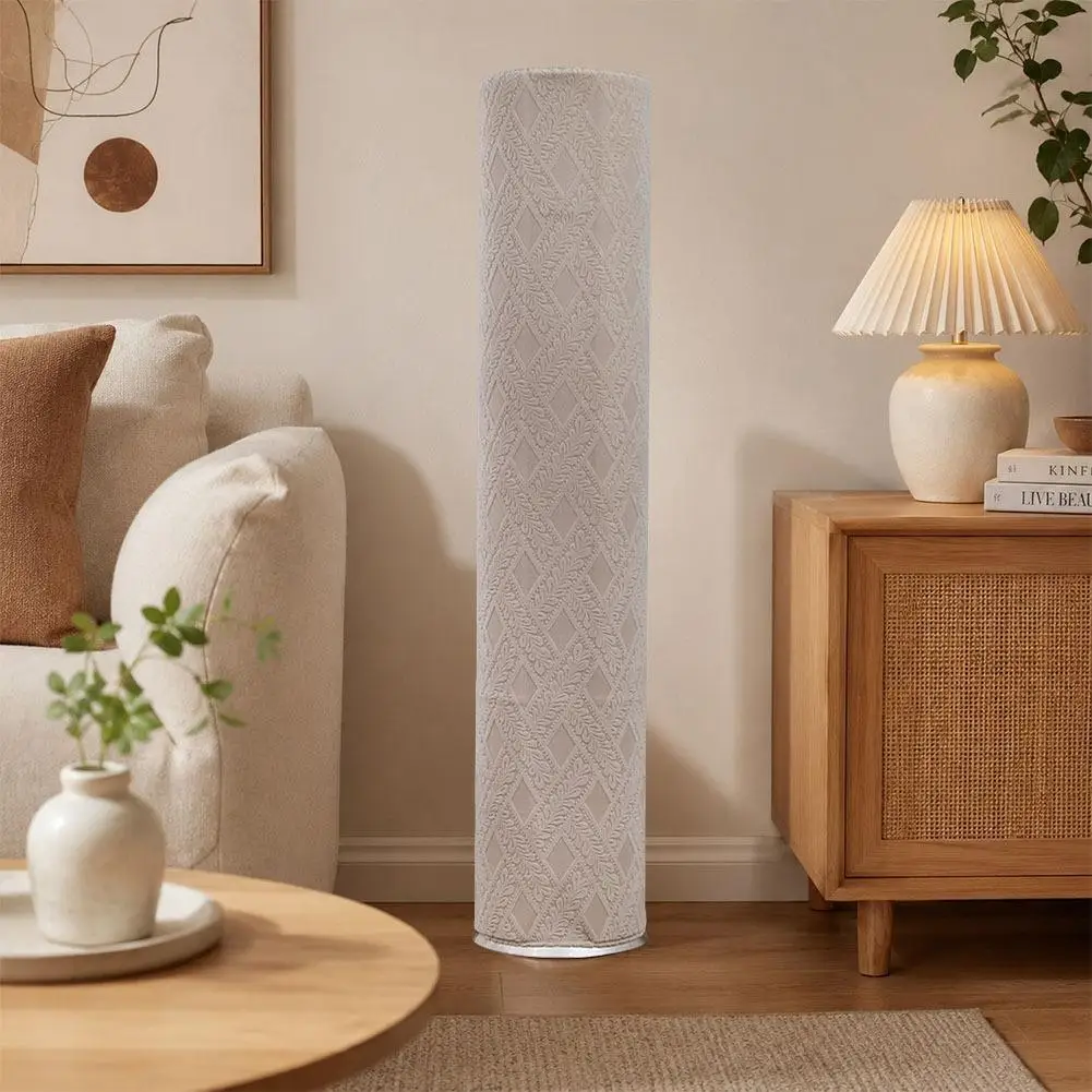 New Rattan Pattern Elastic Fabric Full Cover Wall Mounted Air Conditioner Protector Dustproof Solid Color Home Accessories view 4
