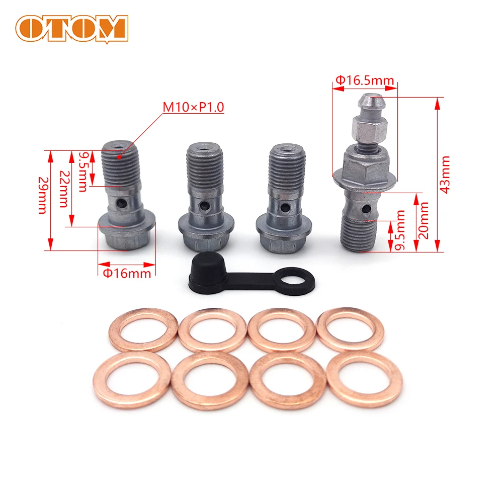 OTOM Motorcycle M10x1.0 Banjo Bolt Screw Kit Brake Caliper Oil Hose Nut Washer Adaptor For Brembo KTM HUSQVARNA Brembo Brakes