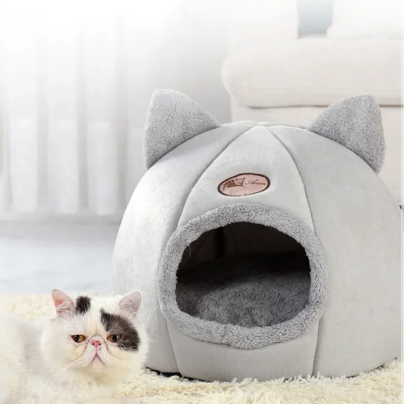 Deep Sleep Comfort in Winter Cat Bed Iittle Mat Basket Small Dog House Products Pets Tent Cozy Cave Nest Indoor Cama Gato