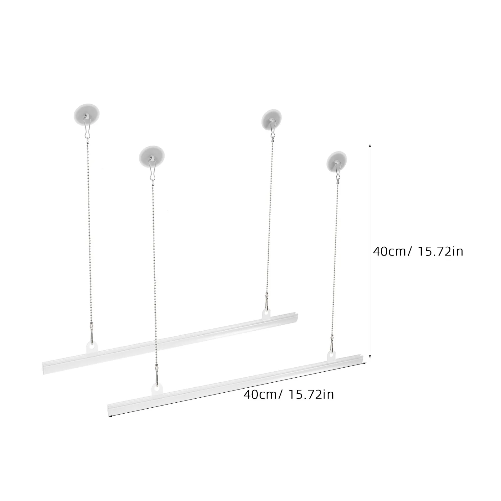 10Sets Chain Hanging Kit for Signs Iron Plastic Horizontal Flag Pole Banner Holder Store Poster Rail Supermarket