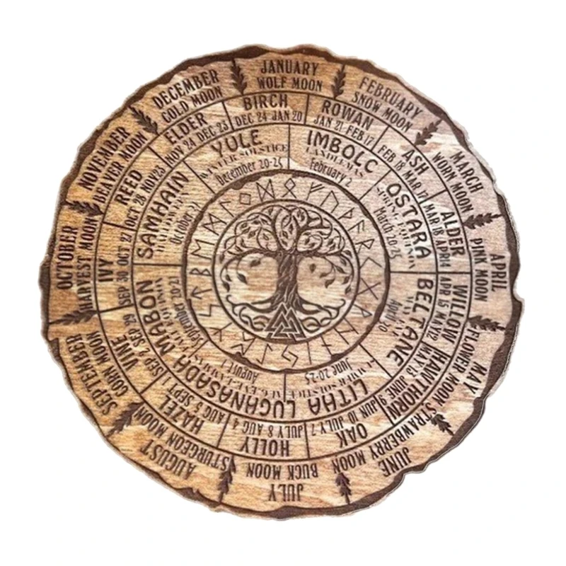 

Novelty Wheel of the Year Desk Wall Ornaments Modern Sign Desktop Figurines