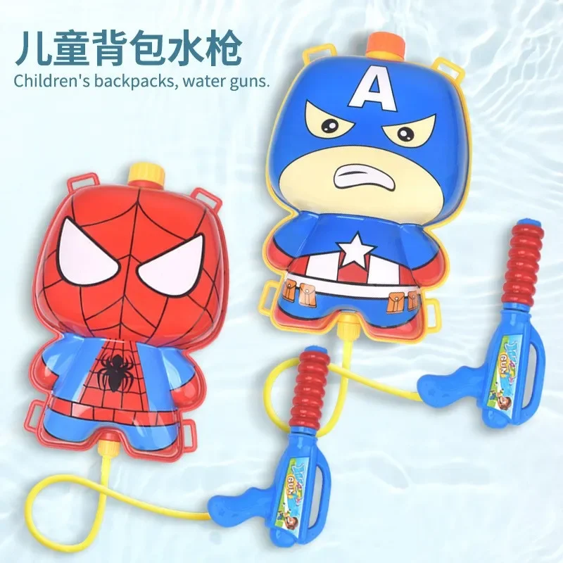 Disney Marvel figurka Iron Man plecak Spiderman pistolet na wodę Anime plaża kąpielowy dryfujący prezent urodzinowy dla dzieci