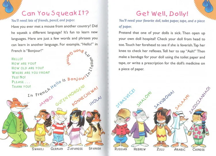 10 Books Geronimo Stilton 1-10 Mouse Reporter English Color Picture Adventure Novel Manga Comic Story Chapter Book Kids Children